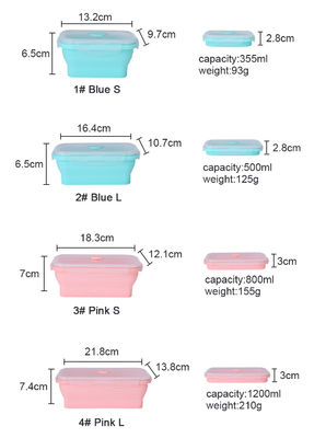 Stackable Silicone Bowl With Lid Cover Lunch Box Bento Set Microwave Safe