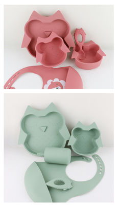 Full Silicone Straw Cover In 3D Design Lightweight Silicone Baby tableware set