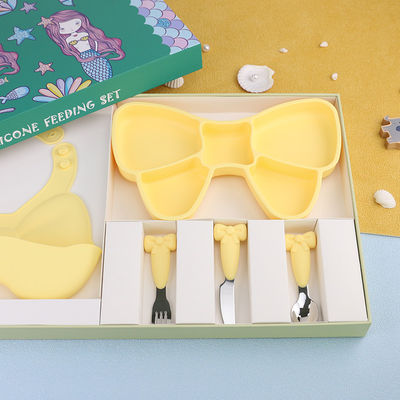FDA-Approved Silicone Tableware Set Gift Box- Heat Resistant And Anti-Slip