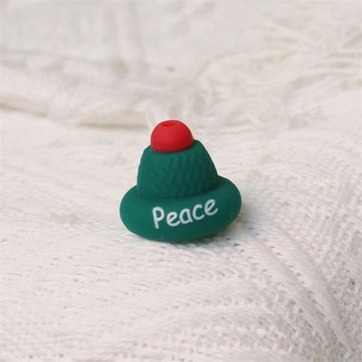 Wholesale 100% Safe Bpa free Silicone Bead with 3D Christmas Hat Focals - Non-toxic