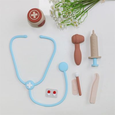 204g Silicone Doctor Toy Set Customized Medical Carry Case For Kids