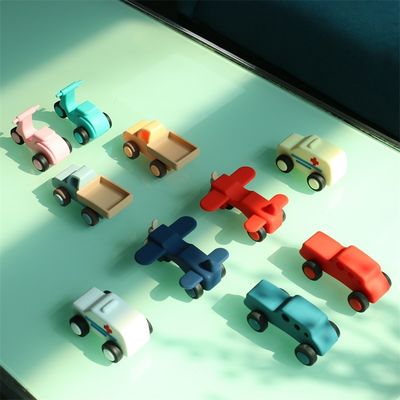 custom and wholesale  Safe Silicone Vehicle Toys set for Babies ambulance truck motorcycles runny car toys