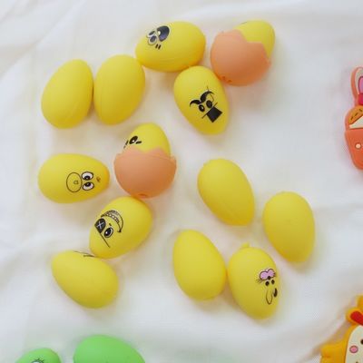 Silicone Teething Beads Soft Safe Durable Easter Silicone Eggs Beads With Hole For Pen Making