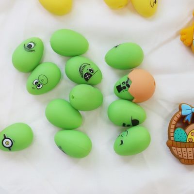 Silicone Teething Beads Soft Safe Durable Easter Silicone Eggs Beads With Hole For Pen Making