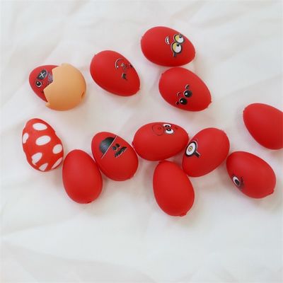 Silicone Teething Beads Soft Safe Durable Easter Silicone Eggs Beads With Hole For Pen Making