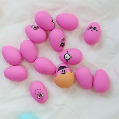 Silicone Teething Beads Soft Safe Durable Easter Silicone Eggs Beads With Hole For Pen Making