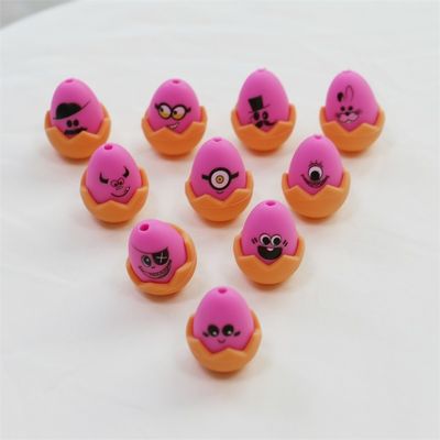 Custom Easter Focals Silicone All Beads Non - Toxic Silicone Printed Easter Eggs Bead For Keychain Making