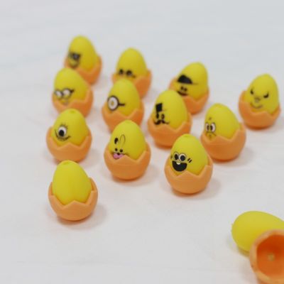 Custom Easter Focals Silicone All Beads Non - Toxic Silicone Printed Easter Eggs Bead For Keychain Making