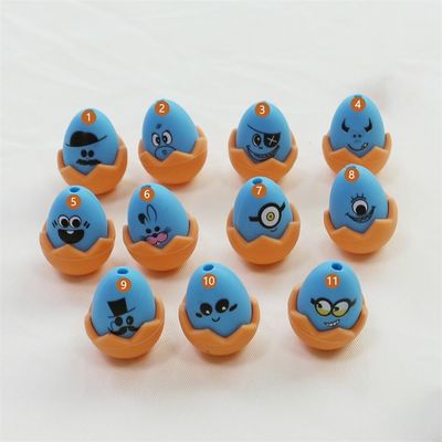 Custom Easter Focals Silicone All Beads Non - Toxic Silicone Printed Easter Eggs Bead For Keychain Making