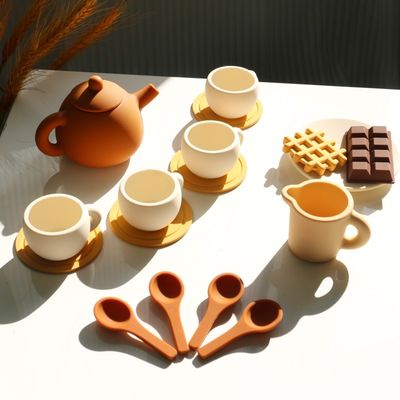 CE Safety Standard Baby Silicone Toys With Silicone Toy With Teapot Set 17PCS