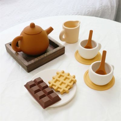 Paisen Factory New Arrival 17 Piece 11pcs Set Kids Afternoon Tea Silicone Baby Toy Teapot  Set