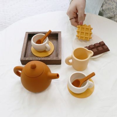 Paisen Factory New Arrival 17 Piece 11pcs Set Kids Afternoon Tea Silicone Baby Toy Teapot  Set