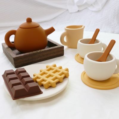 Paisen Factory New Arrival 17 Piece 11pcs Set Kids Afternoon Tea Silicone Baby Toy Teapot  Set
