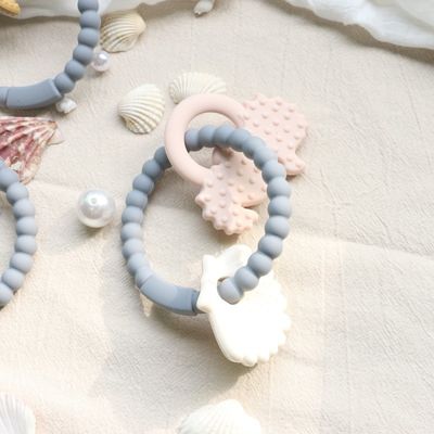 Food Grade Silicone Baby Teether With Non - Toxic Design And Easy Grip Handle BPA Free Silicone Teething Rings