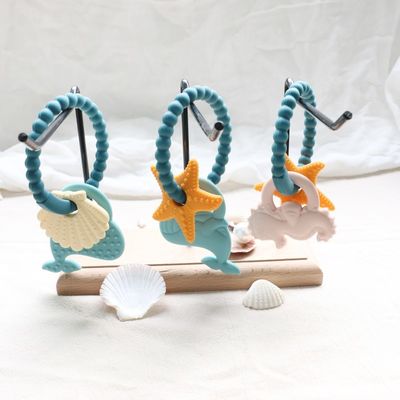 Food Grade Silicone Baby Teether With Non - Toxic Design And Easy Grip Handle BPA Free Silicone Teething Rings