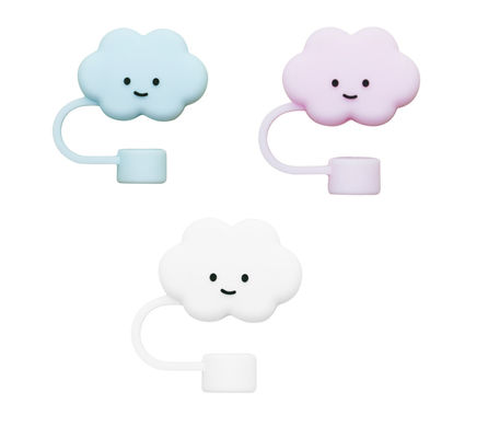 Wholesale FULL Silicone Non Toxic PVC Free BPA Free Silicone Straw Topper Cloud Covers Perfect For 6-12mm Straw