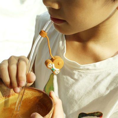 Factory Wholesale  And Custom Full Silicone Bpa Free Food Grade Silicone Straw Topper Hat Caps For Drinking Straws