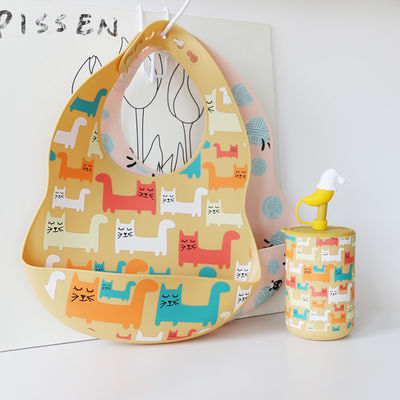 Protect Your Baby Clothes Silicone Baby Bib Stain Resistant Animal Printing Pattern Silicone Bib