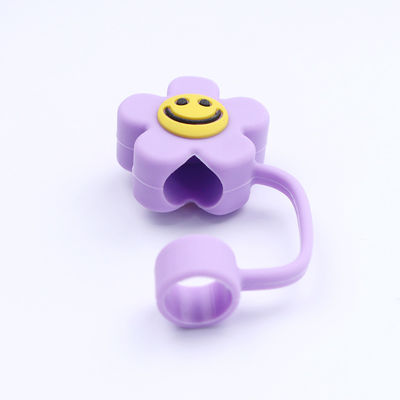 3D Flower Design Silicone Straw Cap  100% Bpa Free Non Toxic Safe Silicone Toppers For Cup Straws
