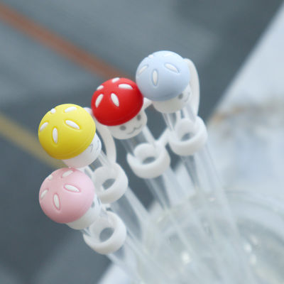 Customized Public Mashroom Design 10MM Straw Topper For Tumbler Cup Full Silicone Straw Cover Hats