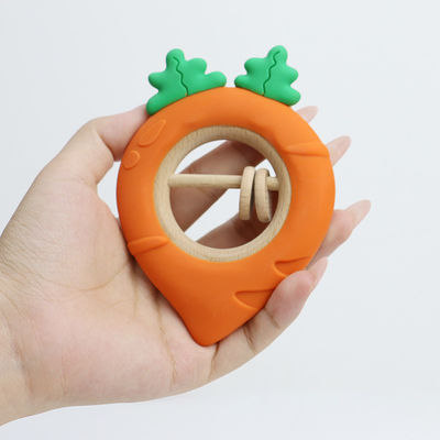 Carrot Factory Baby Bpa Free Wholesale Silicone Baby Teething Toys Bpa Free Baby Shape Teether Perfect Size for Little Hand