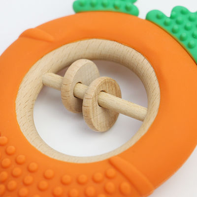 Carrot Factory Baby Bpa Free Wholesale Silicone Baby Teething Toys Bpa Free Baby Shape Teether Perfect Size for Little Hand