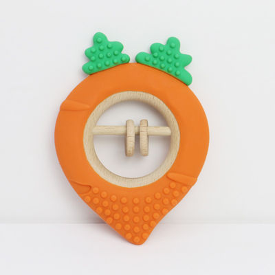 Carrot Factory Baby Bpa Free Wholesale Silicone Baby Teething Toys Bpa Free Baby Shape Teether Perfect Size for Little Hand
