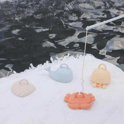 NEW sealife animal cartoon designs kids silicone Bath Toys Set for Toddlers  100% Food Grade Silicone fishing toys kits