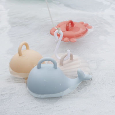 NEW sealife animal cartoon designs kids silicone Bath Toys Set for Toddlers  100% Food Grade Silicone fishing toys kits