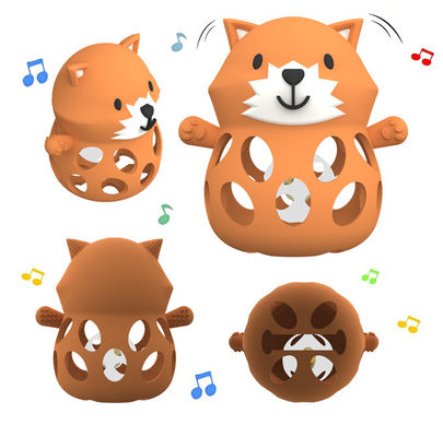 Animal Fox And Bear Medical Grade Relief for Babies 0-6 Months Soothes Teething Pain Silicone Teether for Babies with Easy-Grab