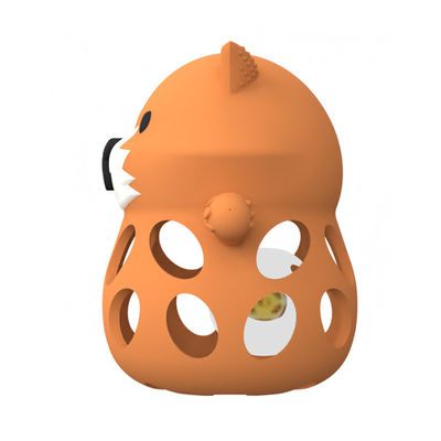Silicone factory custom 3D fox animal bpa free food grade silicone teething toys baby rattle teethers