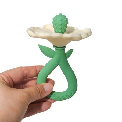 PAISEN Custom 6 Months Flower Plant Shape Teether 100% Natural Rubber Teethers Silicone Teether Chewed Shaking Soft Baby Toy