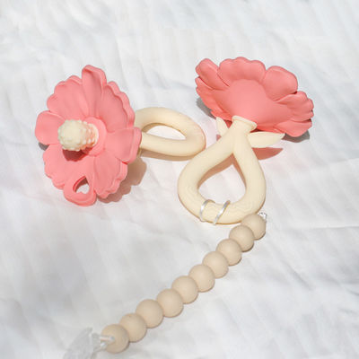 PAISEN Custom 6 Months Flower Plant Shape Teether 100% Natural Rubber Teethers Silicone Teether Chewed Shaking Soft Baby Toy