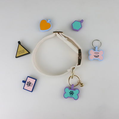 BPA free  silicone silent dog tags Colourful color silicone dog neck tag on sale unique Silicone dog ID tags accessories