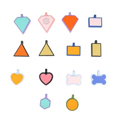 BPA free  silicone silent dog tags Colourful color silicone dog neck tag on sale unique Silicone dog ID tags accessories