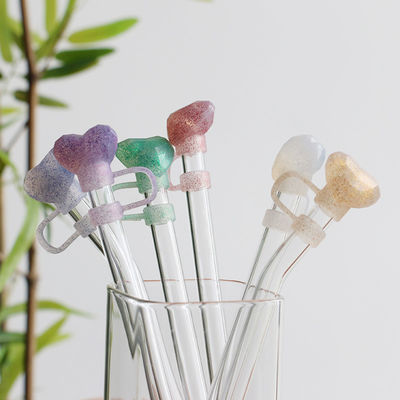 NEW Arrival heart diamond glitter designs Straw Cover Topper 3D 10mm Straw Toppers Hats for tumblers cups glasses