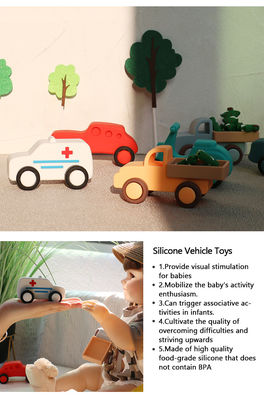 Factory Wholesale Silicone baby kid Car Toys Baby Montessori Toy Car For Toddlers Organic Teething