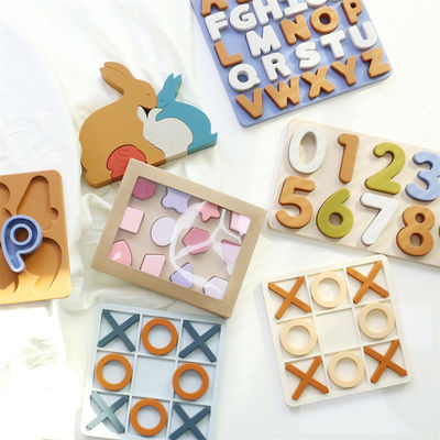 New Design 3D Silicone Puzzle Jigsaw Baby Toys For Newborn Montessori Puzzle Cognitive Matching Board Games Early Education Toys