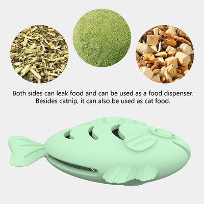 Wholesale food grade silicone Cat Mint Ball Fish Shaped Toys Pet Toys Interactive Ball Teeth Cleaning pet toys and accessories