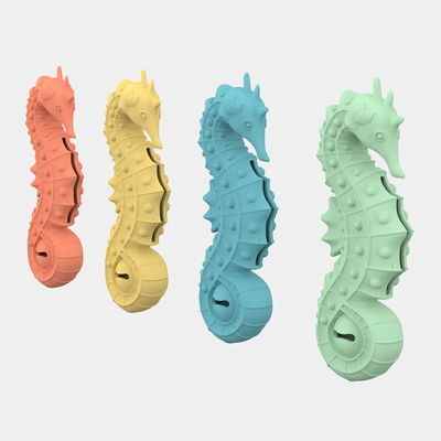 Hot Sale BPA Free Silicone Seahorse Dog Puzzle Toy Egg Puppy Food Slow Feeder Pet Dog Interactive Silicone PET CHEW TOYS