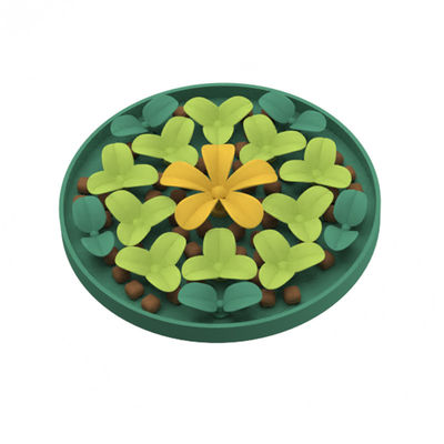 Custom silicone pet products Cute flower Pattern  silicon Pet Dog Food Feeding Mat Silicone Slow Feeder Licking Pad Dog food mat