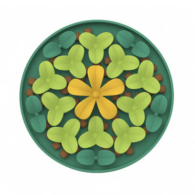 Custom silicone pet products Cute flower Pattern  silicon Pet Dog Food Feeding Mat Silicone Slow Feeder Licking Pad Dog food mat