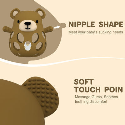PAISEN Bear Teething Glove Unisex Custom BPA-Free Newborn Gifts Cute Animal Shaped Silicone Teething Toys Soft Baby Teethers