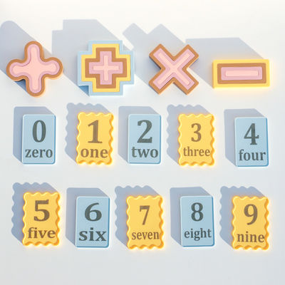 Custom OEM ODM custom silicone toys for babies printed laser number small board 10pcs pack for kids educational toy sets