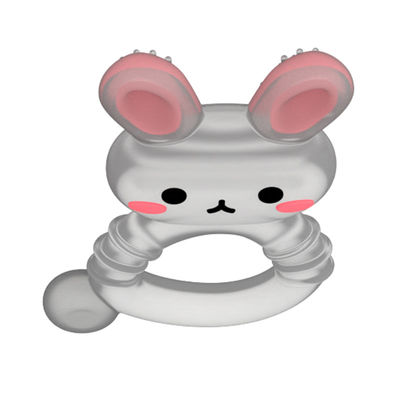 2025 Factory Bunny Cute Design Transparent Sensory Ice Cream Freezable Silicone Baby Water Filled Teether