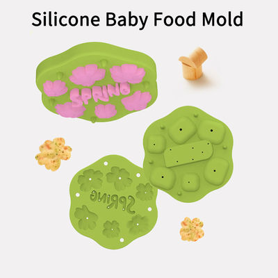PAISEN Silicone Spring Flower Baby Fruit Food Feeder Breastmilk Popsicle Molds for Teething Relief reezer Tray with Lid