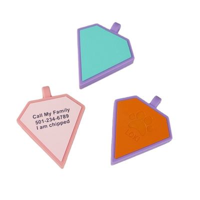 Wholesale low MOQ Cheap different shape many colors for options silicone blank dog tag name ID tag