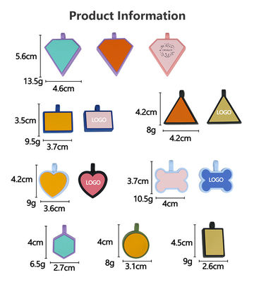 Wholesale low MOQ Cheap different shape many colors for options silicone blank dog tag name ID tag