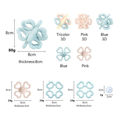 2025 New Custom Silicone Ring Soft 3D Kids Baby Rattle Toy BPA-Free Food Grade Teething Toys Shaking Soft Toy Teethers