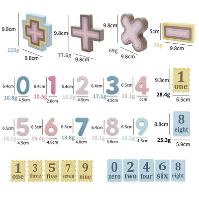 Non-Toxic Unisex Silicone Pre-School Educational Building Blocks Digital Computational Toy Set for Addition Subtraction Learning